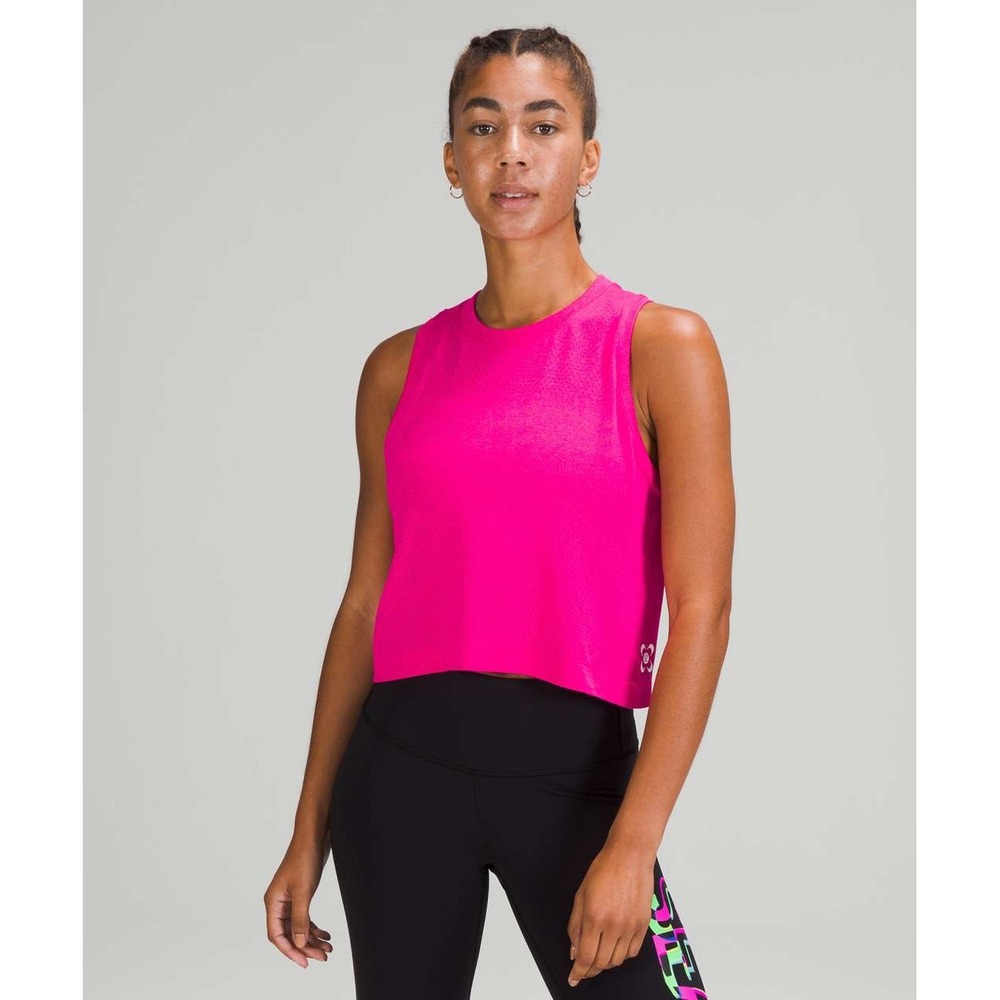 Lululemon SeaWheeze Swiftly Breathe Cropped Tank Top Pink Size 8